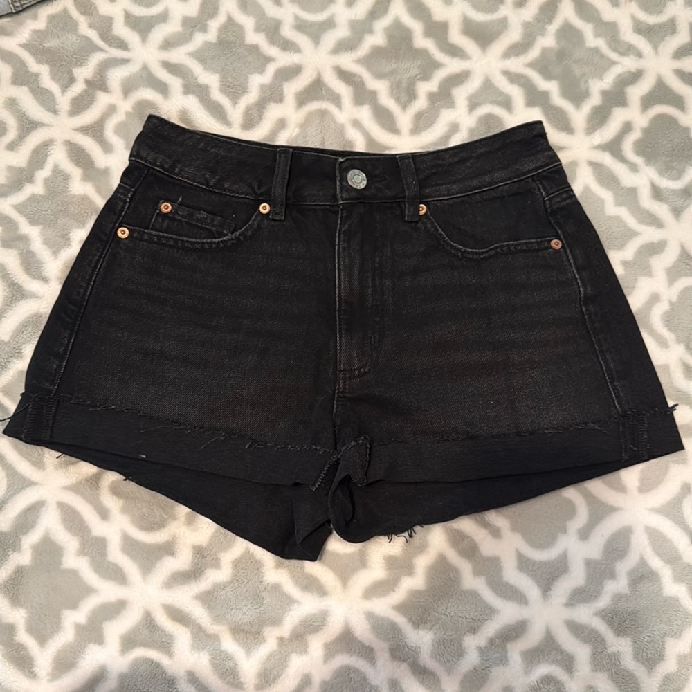 Black Garage Denim Mom Shorts Size 25